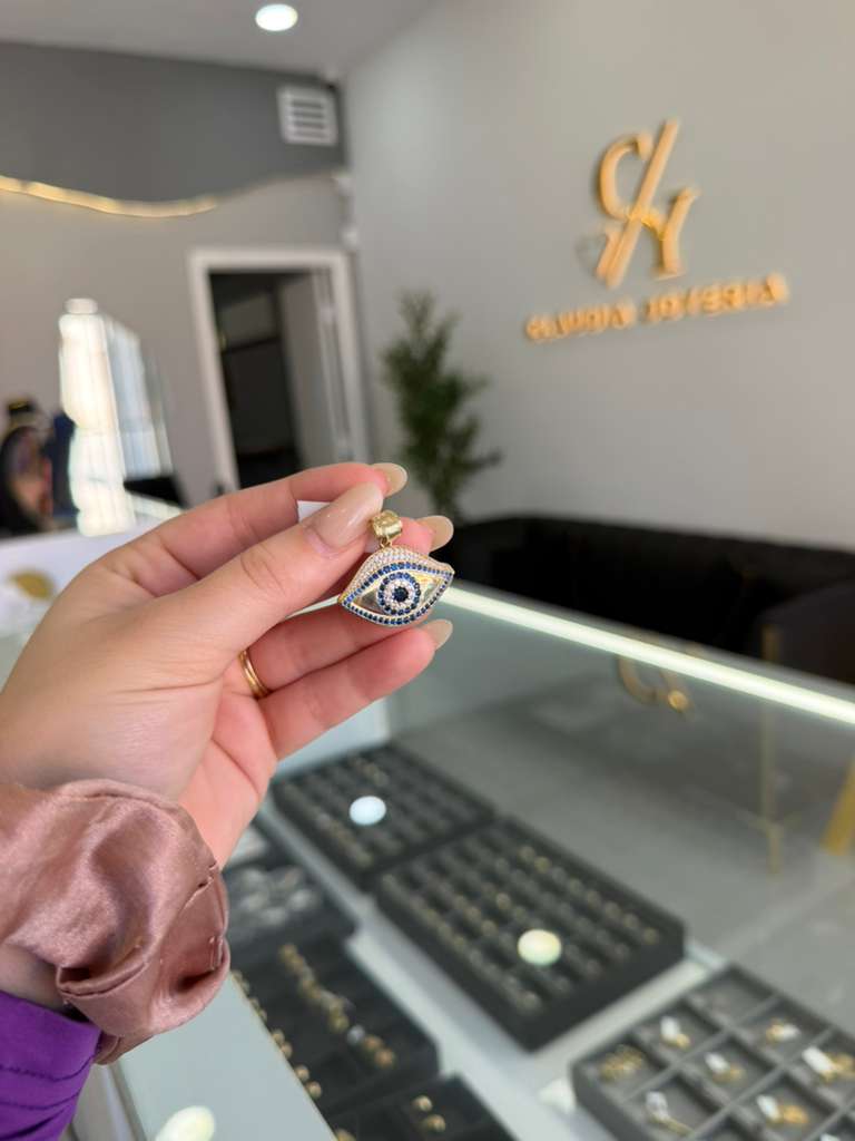 10k Gold Turkish Evil Eye Pendant