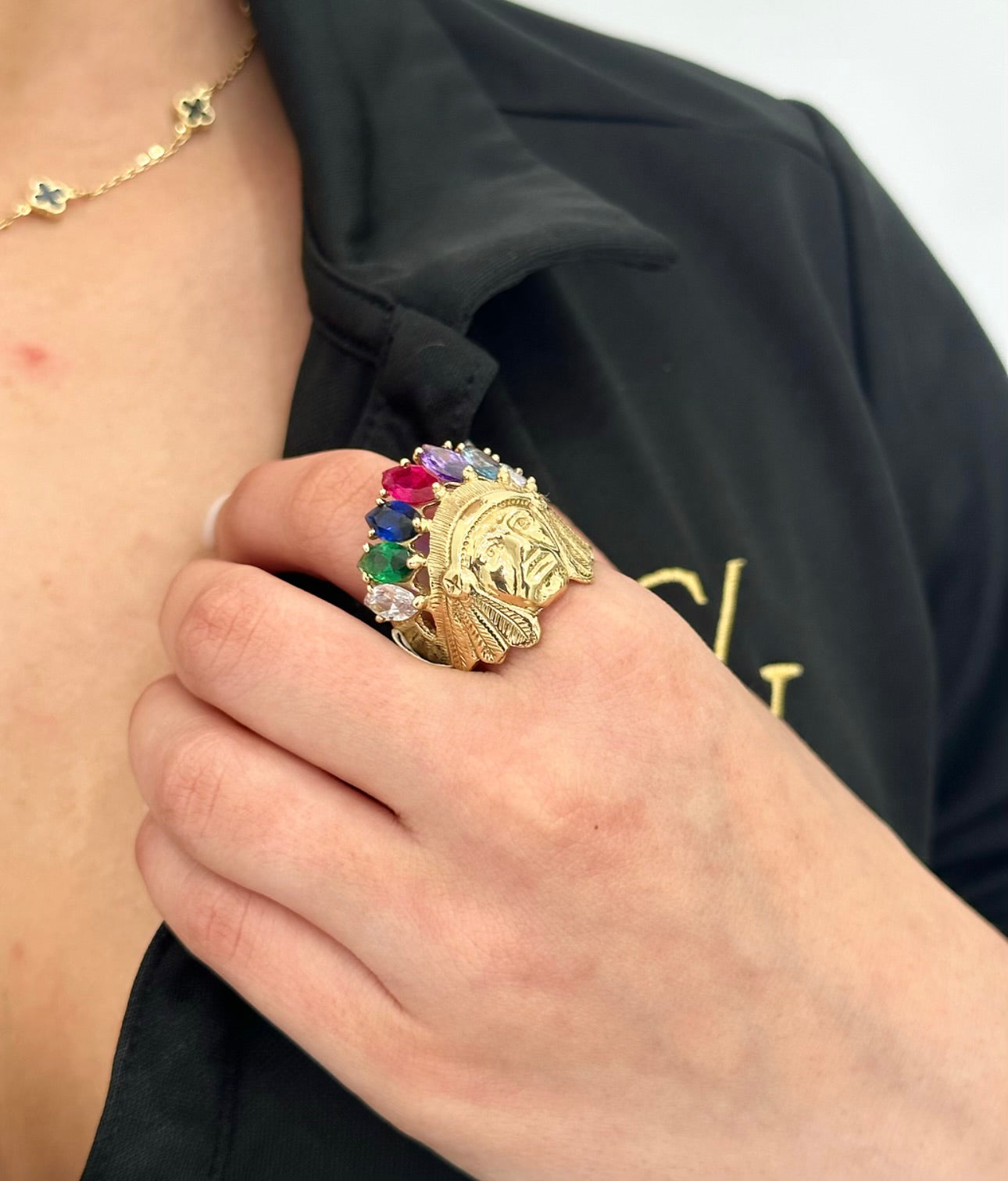 14k Gold Indian Ring