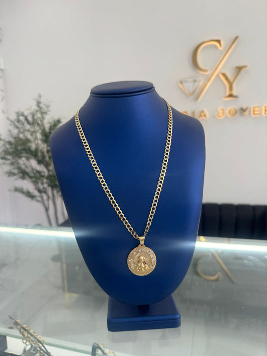 hammered chain with 10k pendant