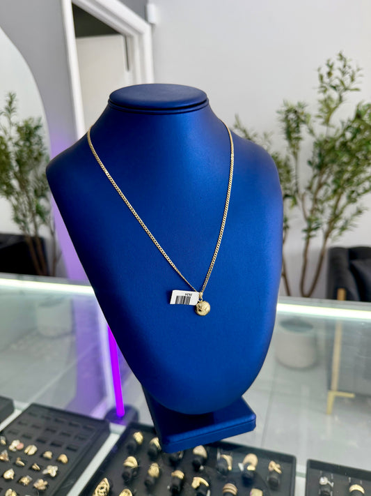 10k Chain And Ball Pendant