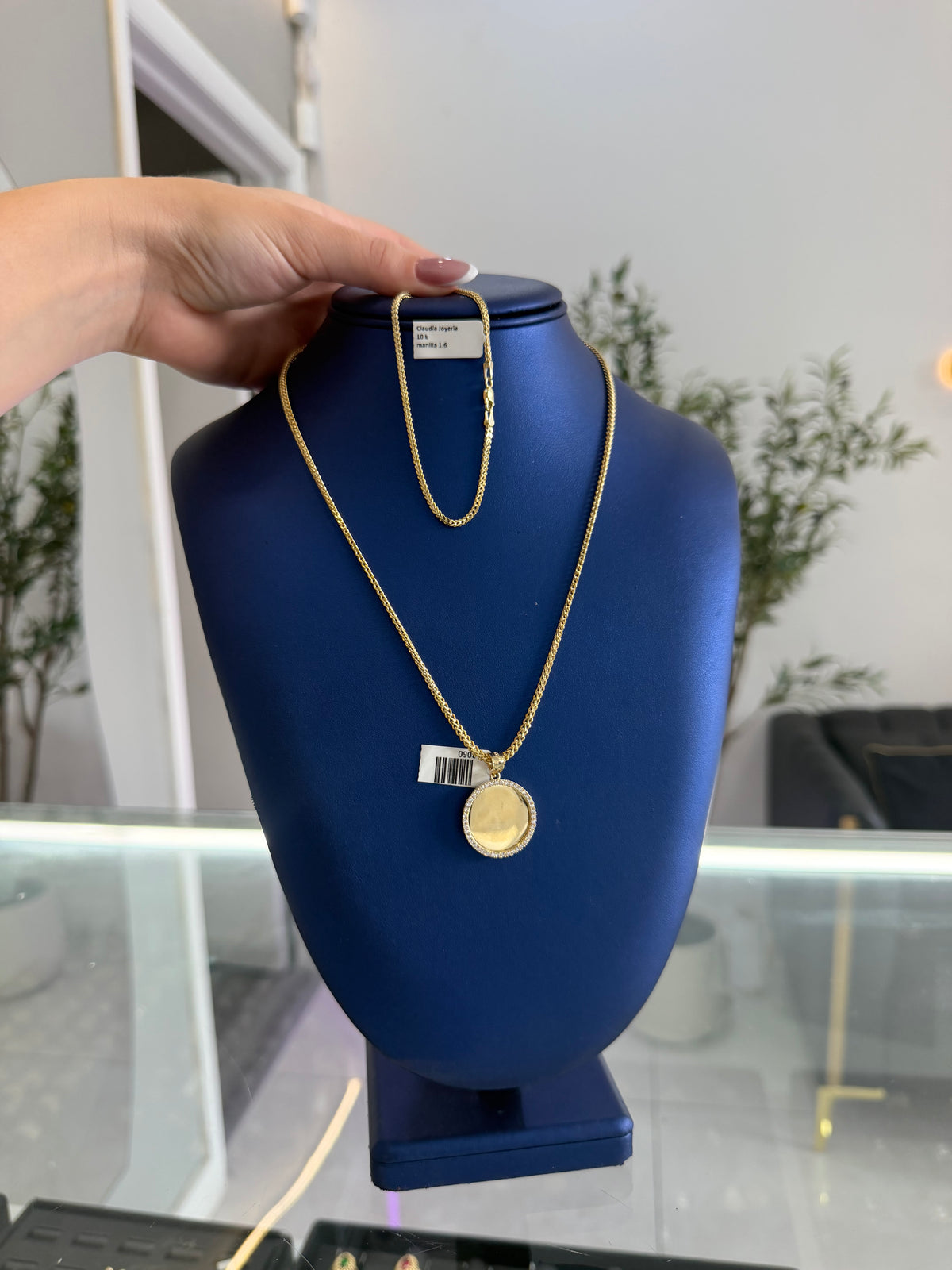 10k Chain Franco Bracelet, And Personalized Medal