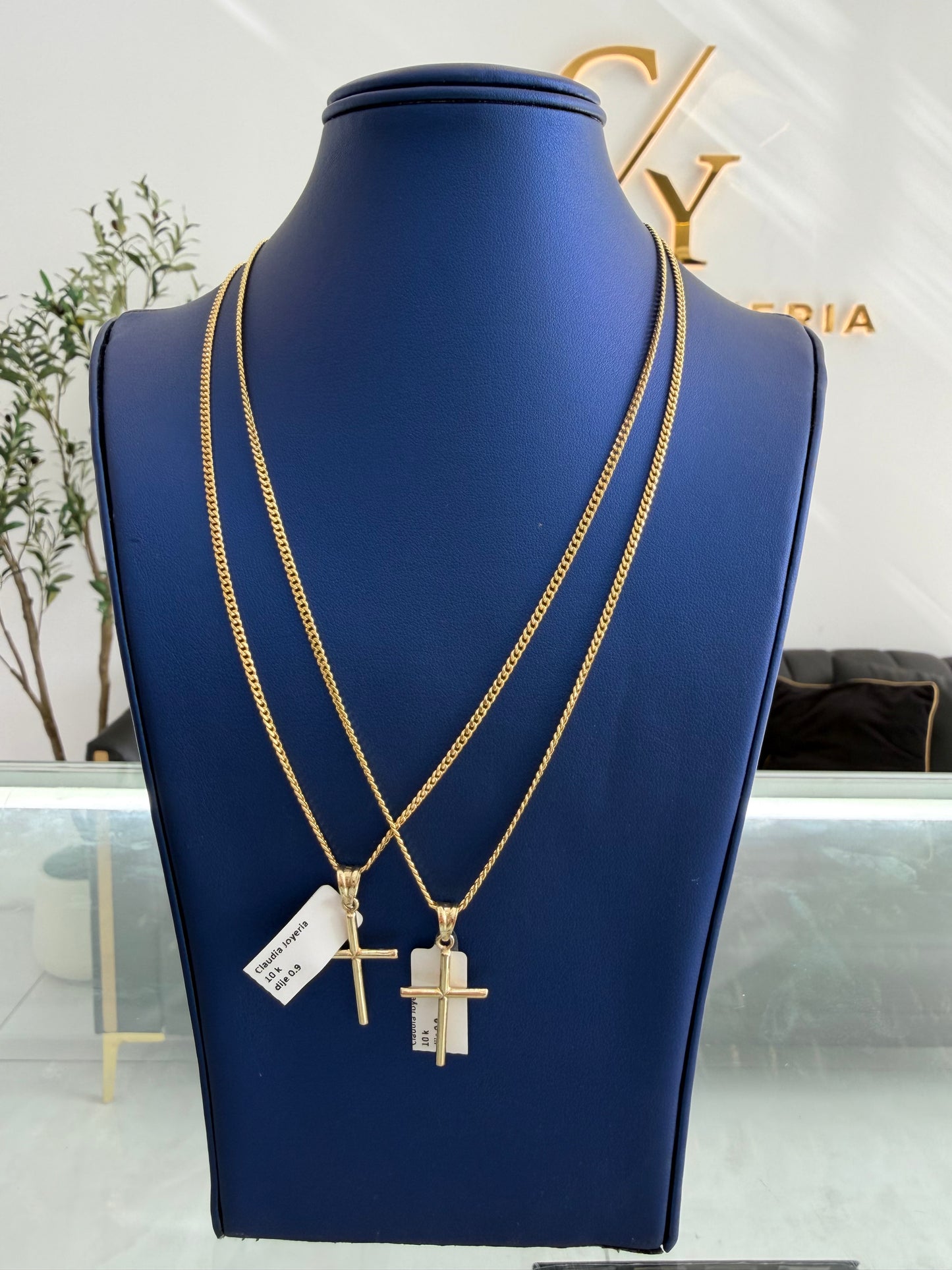 Set two chains + two charms 10k