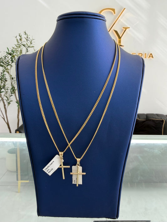 Set two chains + two charms 10k
