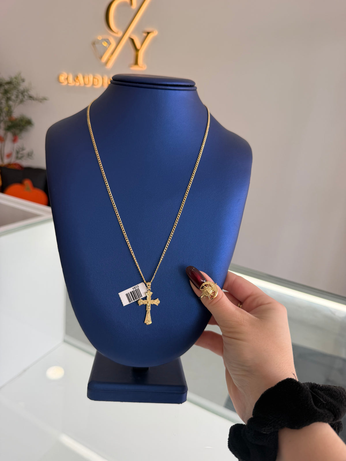 10k Gold Chain, Cross Pendant,And Ring
