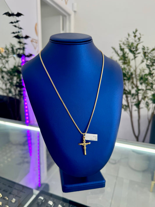 Franco Chain And 10k Cross Pendant