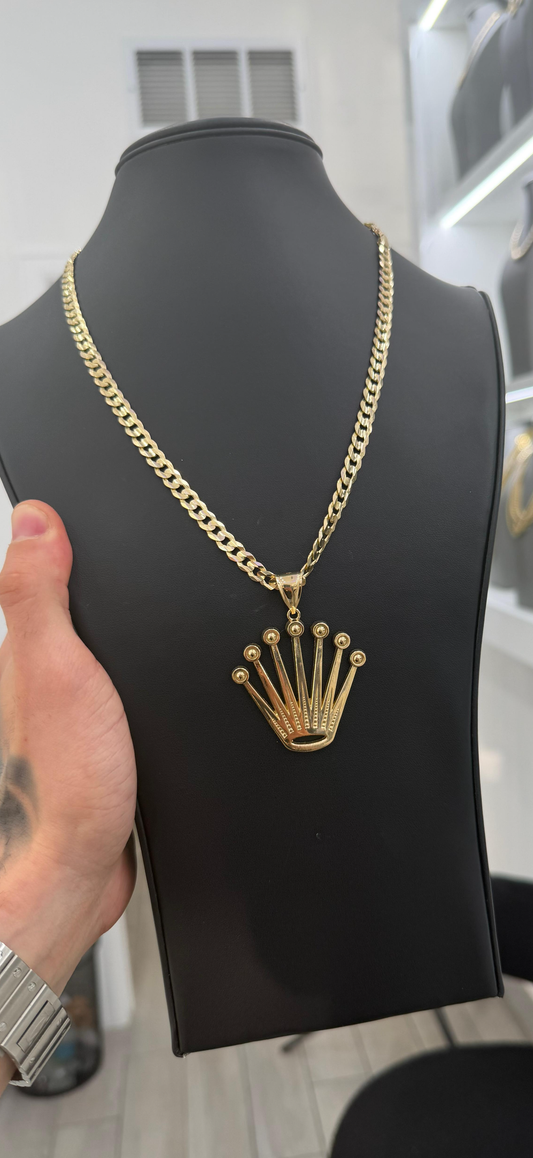 Brilliant cut chain with 10k gold pendant