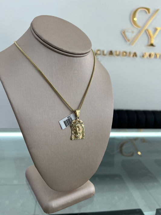 Franco chain with 10k Christ pendant